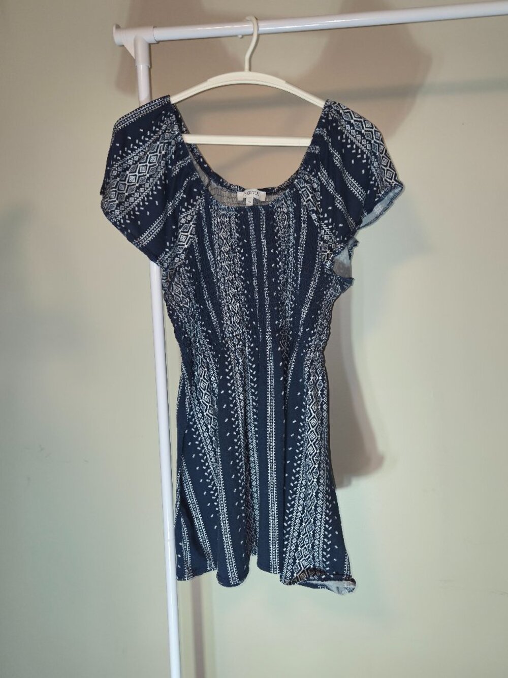 mySTYLE Navy Geometric Print Tunic Top Women’s 2X Plus Size